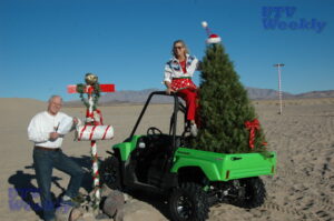 Santa Dad reading letters to Santa Mom