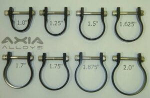 Axia Alloys Clamps 1.0", 1.25", 1.5", 1.625", 1.7", 1.75", 1.875" and 2.0" sizes Axia Alloys Clamps 1.0", 1.25", 1.5", 1.625", 1.7", 1.75", 1.875" and 2.0" sizes
