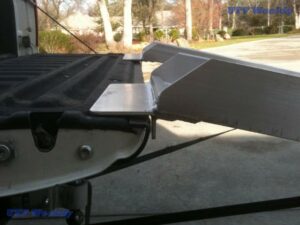 Long ATV Ramps Kick Stop prevents ramps from sliding forward.