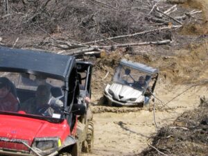 Polaris RZR and Kawasaki Teryx at Brimstone Recreation Area Tennessee