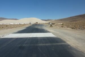 Sand Mountain, Nevada - New Paved Road with Road Dip