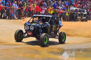 Marc Burnett competed and led a portion of the UTV class in this radical Monster Energy Can-Am Maverick.